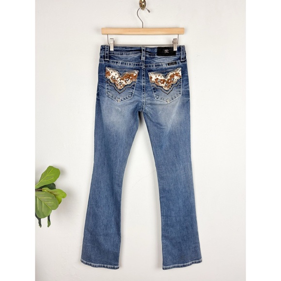 Miss Me Denim - Miss Me Chloe Bootcut Cowhide Pocket Jeans Sz 27